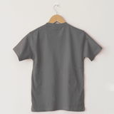 The Shop - Steel Grey HUSTLE T Shirt For Men & Women, Round Neck Half Sleeves