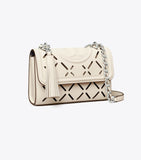 Tory Burch-Fleming Diamond Perforated Shoulder Bag  New Ivory