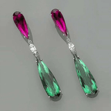 The Marshall- Pinkish Green Zircunia Dangle Earrings for Women - TM-E-59