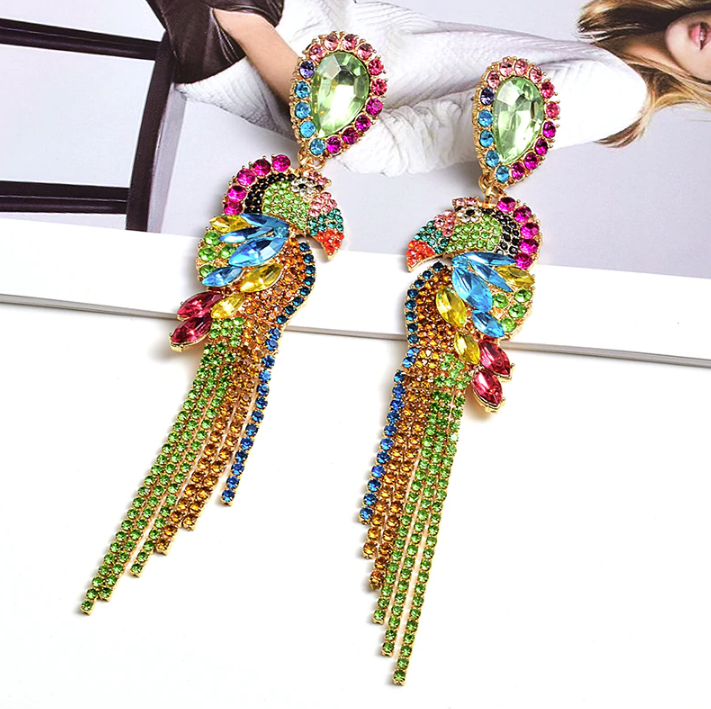 The Marshall- Multicolor Rhinestone Statement Earrings for Women - TM-E-68