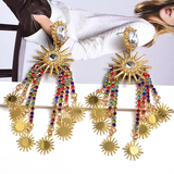 Dama Rusa- Multicolor Rhinestone Statement Earrings for Women- TM-E-69