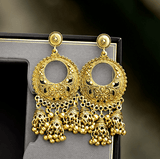 The Marshall- Golden Ethnic Flower Jhumka Earring for Women - TM-E-73-Gd