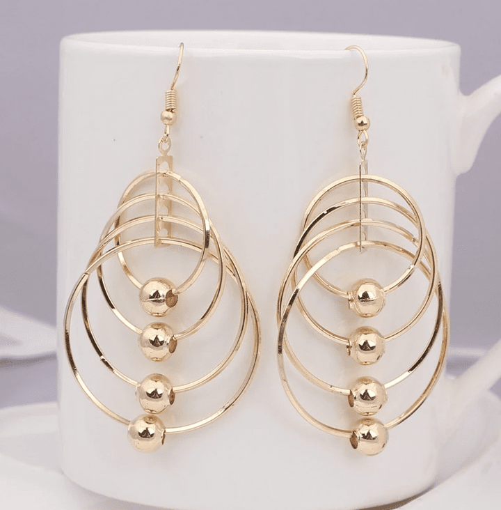 The Marshall- Multi-layer Big Circle Round Tassel Drop Earrings - TM-E-84