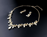 Dama Rusa- Golden & Silver Floral Crystal Jewellery Set- TM-ER-35