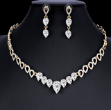 The Marshall- Golden Charm Crystal Jewellery Set - TM-ER-36