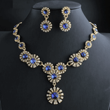 Dama Rusa- Blue Glamor Crystal Jewellery Set- TM-ER-42
