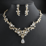 Dama Rusa- Golden Egyptian Zirconia Crystal Jewellery Set- TM-ER-43