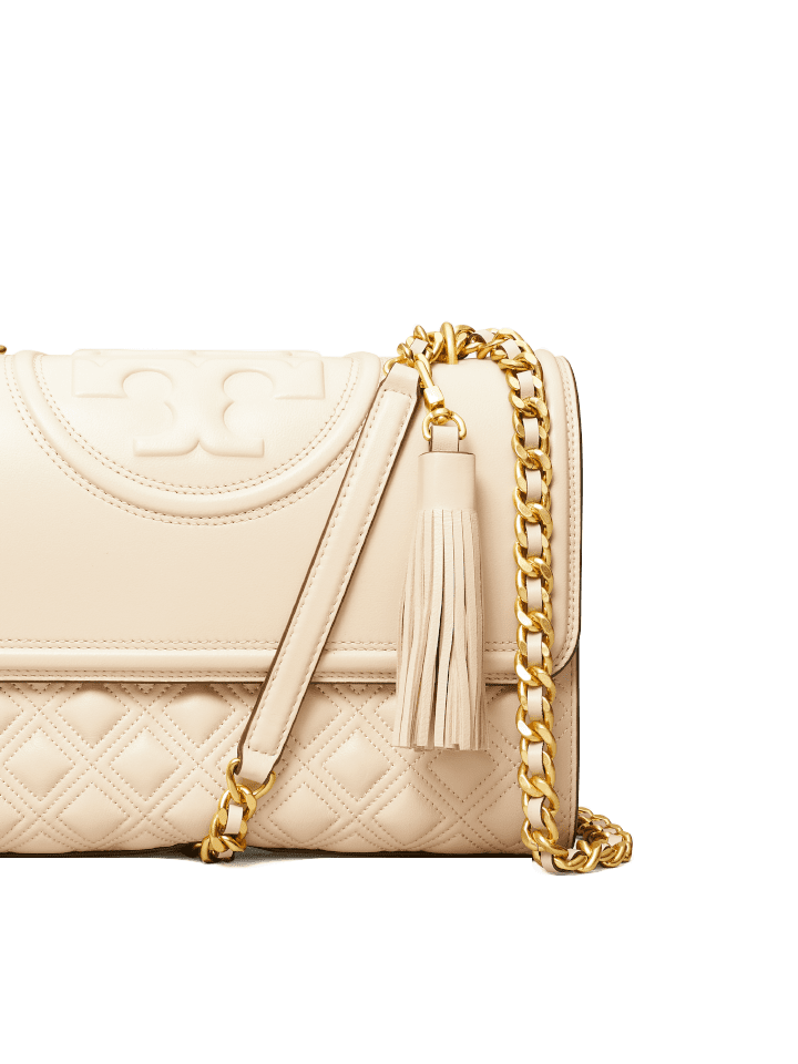 Tory Burch Fleming Convertible Shoulder Bag In Beige New Cream Leather in  Natural