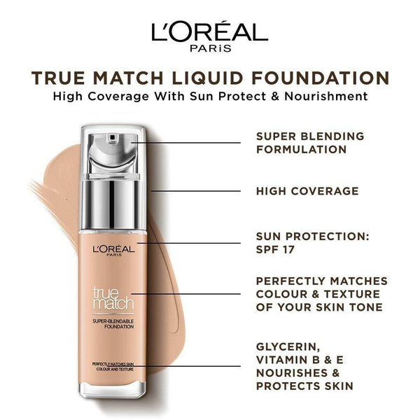 LOreal Paris- True Match Liquid Foundation, 5W Golden Sand