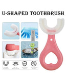 U Shaped Food Grade Silicon Baby Tooth Brush (Pink)