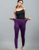 zettrobe - Wide Waistband Solid Leggings – Purple