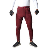 Flush Fashion - French Terry Premium Trousers For Sports Casual Fitness Jogging Maroon
