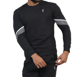 Flush Fashion - French Terry Sweatshirt Sports Casual Fitness For Men's - Black