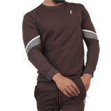 Flush Fashion - French Terry Sweatshirt Sports Casual Fitness For Men's - Brown
