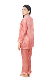 Valerei - Solid D-Pink Shadow Stripe Pajama Set