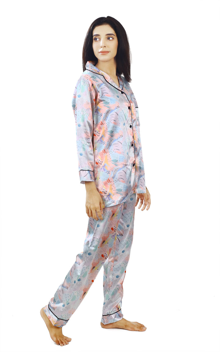 Valerei - Digital Print Satin Pajama Set