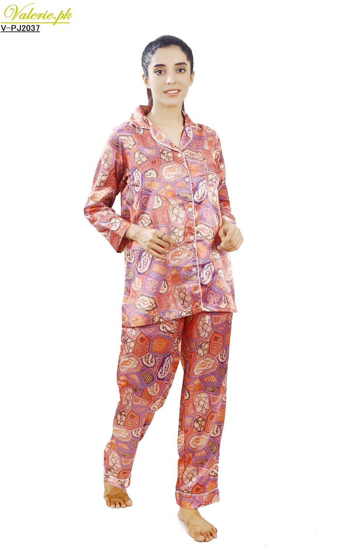 Valerei - Digital Print Satin Pajama Set