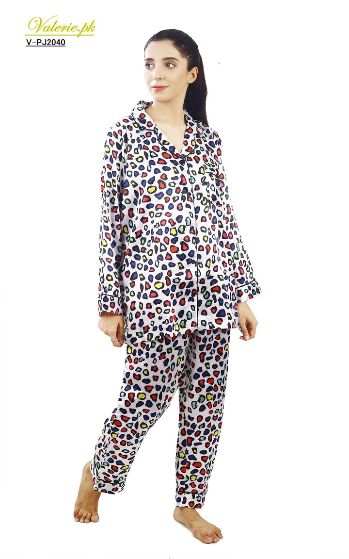 Valerei - Digital Print Satin Pajama Set