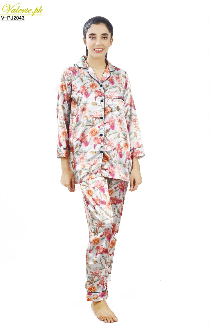 Valerei - Digital Print Satin Pajama Set