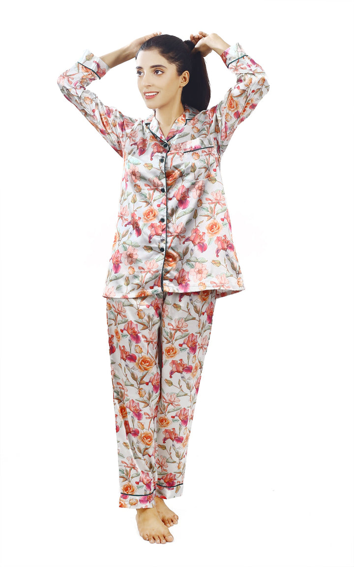 Valerei - Digital Print Satin Pajama Set