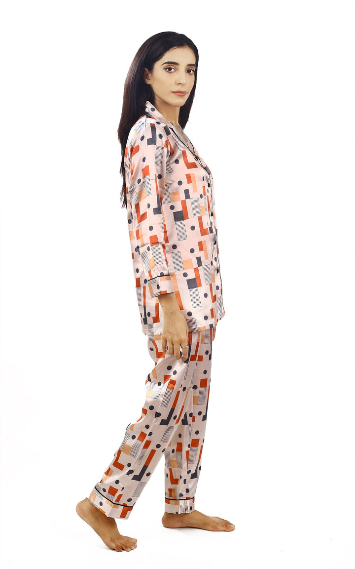 Valerei - Digital Print Satin Pajama Set