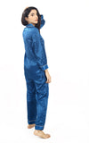 Valerei - Solid Teal Shadow Stripe Pajama Set