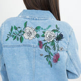 VYBE Denim Jacket with flower- Blue