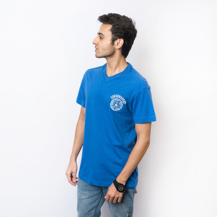 VYBE-Printed T Shirt-North Estate-Royal Blue