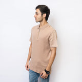 VYBE-Printed T Shirt-Beige Polo