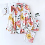 Vybe- Pj Set Floral White/ Pink/ Yellow