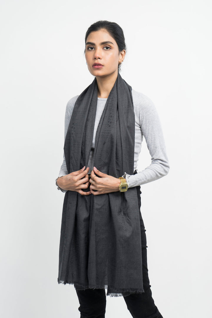 Vybe- Self Printed Stole Grey