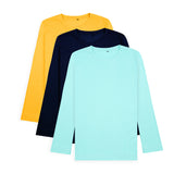 VYBE -Tees Pack Of 3-Yellow,Ice Blue,Navy Blue