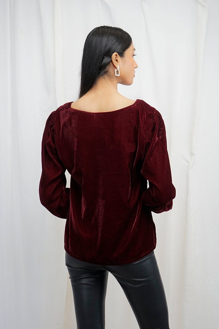 VYBE - velvet top- maroon