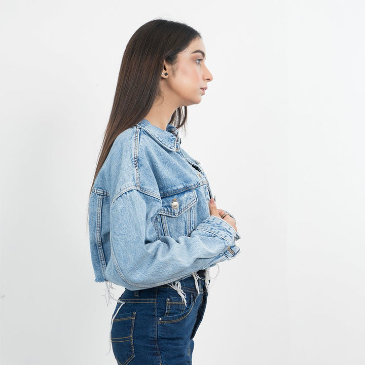 Vybe Basics - Blue Short Style Denim Jacket