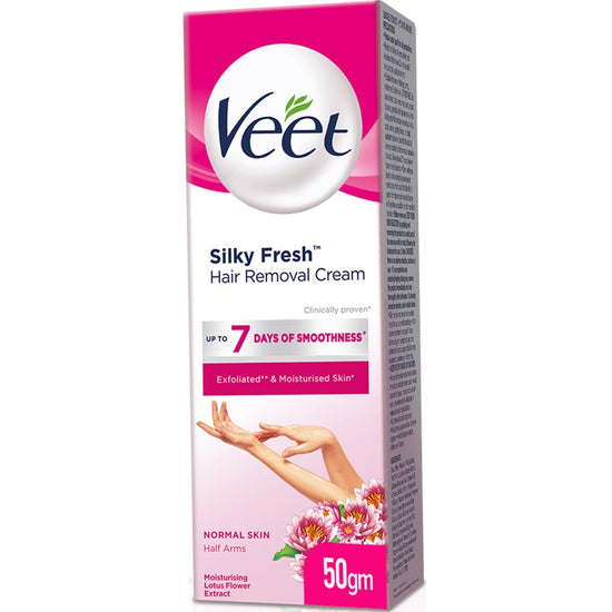 Veet Silky Fresh Hair Removal Cream for Normal Skin with Moisturising Lotus Flower Extract 50gm