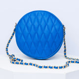 Vybe- Round Quiliting Bag-Royal Blue
