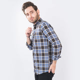 VYBE- Casual Shirts, Road Trip- Blue and Brown Check