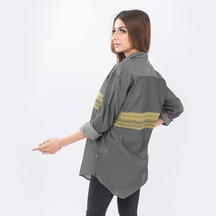 VYBE- Charcoal Patterned Shirt