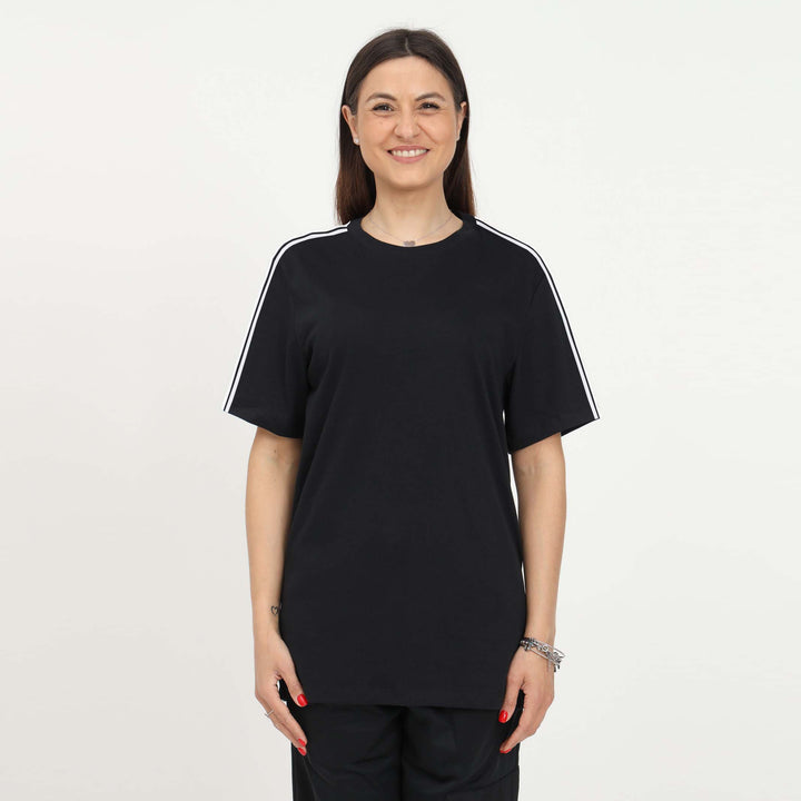 Octane- Meshed dri-fit dual stripe black tee