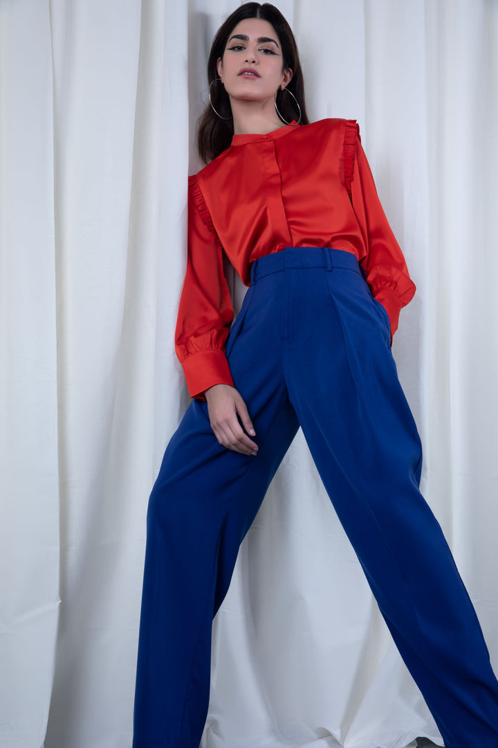 Sapphire Blue High-rise Pants