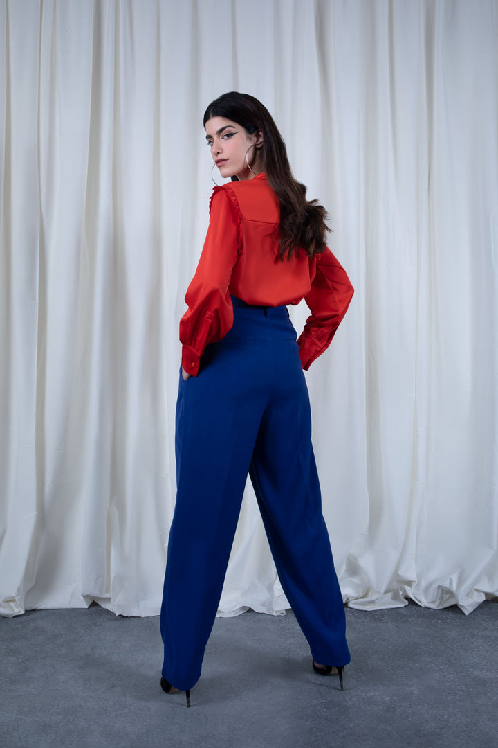 Sapphire Blue High-rise Pants