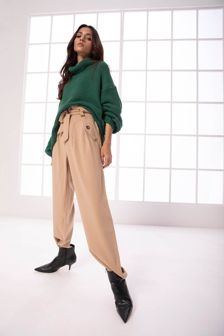 Sapphire Khaki Flared Pants