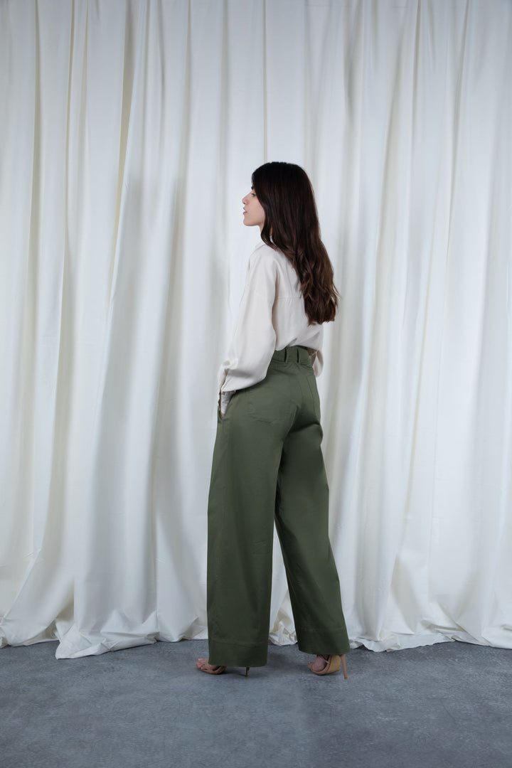 Sapphire Army Belted Flowy Pants