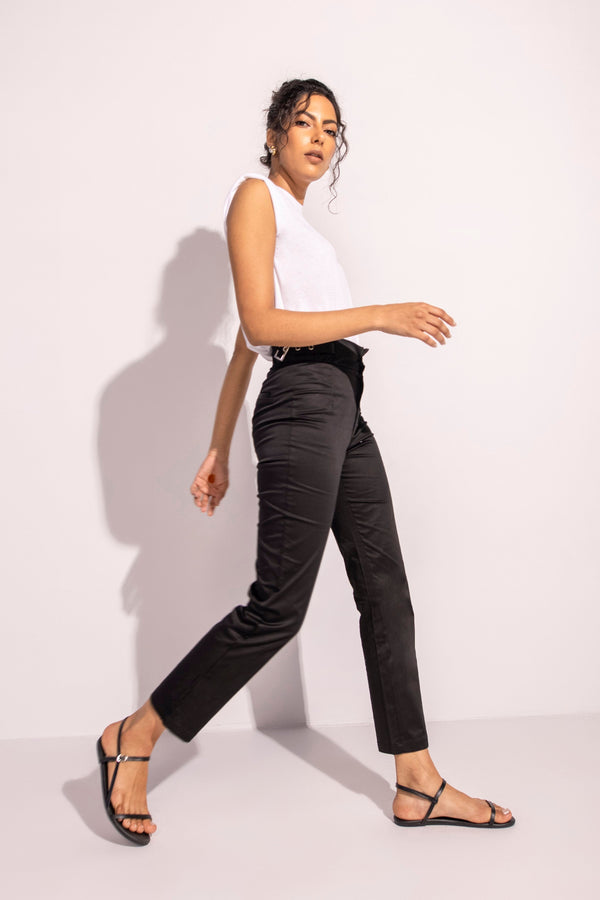 Sapphire- High-Waisted Tapered Pants