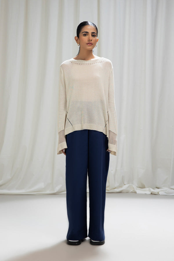 Sapphire- Wide Leg Cotton Trousers