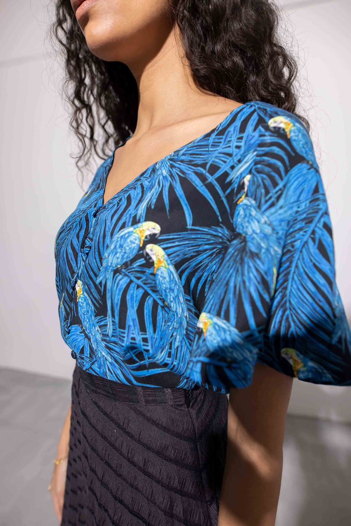 Sapphire-Bird Print Top