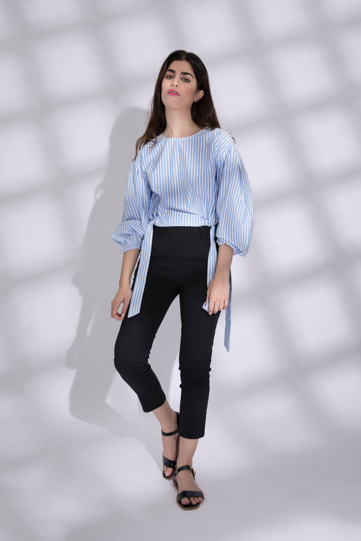 Sapphire Cropped Stripe Top