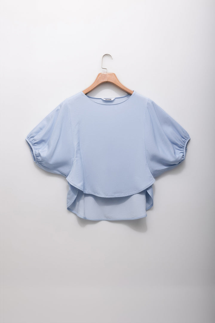 Sapphire-Balloon Sleeved Top