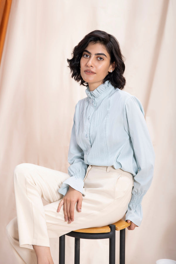 Sapphire- Long Cotton Shirt