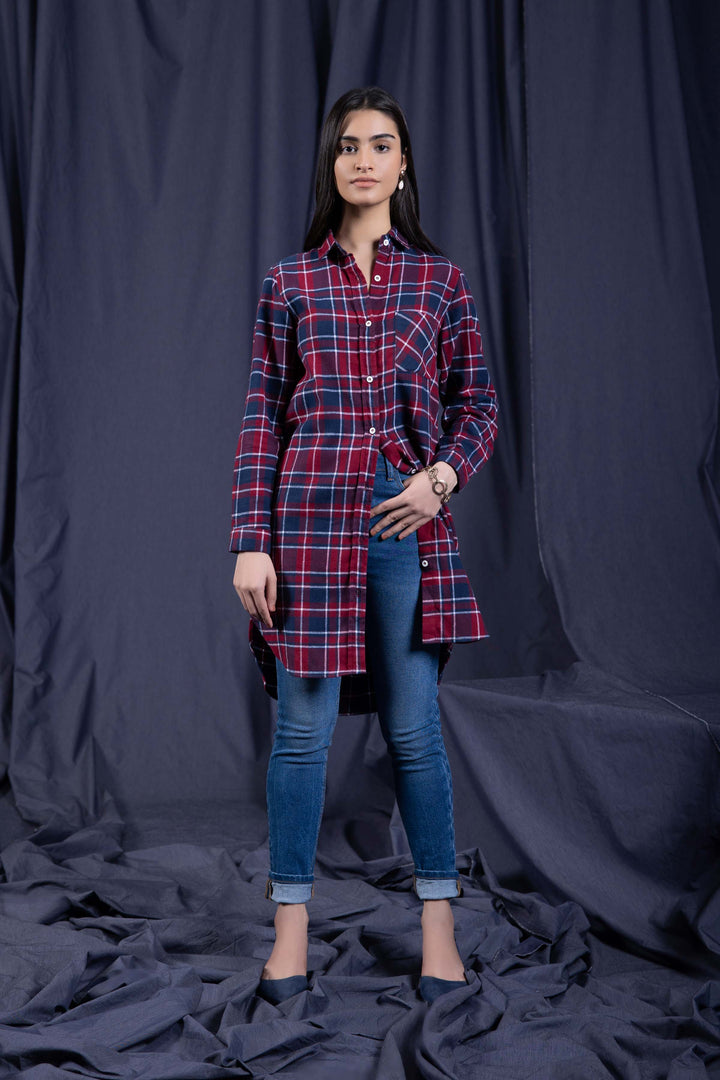 Sapphire Flannel Check Shirt Cotton